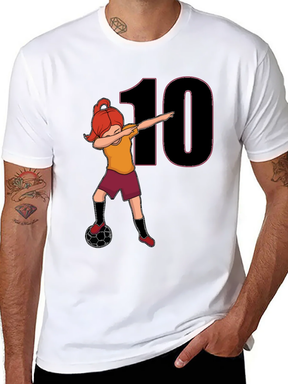 Girl Soccer Dabbing T-Shirt - Number 10 product image 7