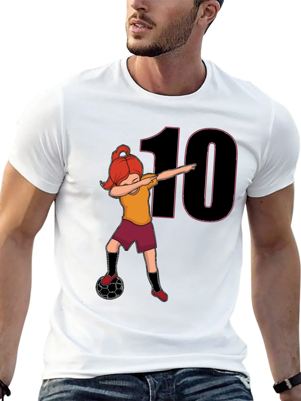 Girl Soccer Dabbing T-Shirt - Number 10 product image 12