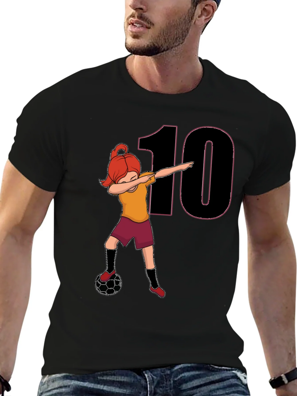 Girl Soccer Dabbing T-Shirt - Number 10 product image 6
