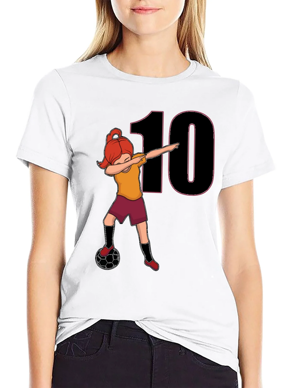 Girl Soccer Dabbing T-Shirt - Number 10 product image 8