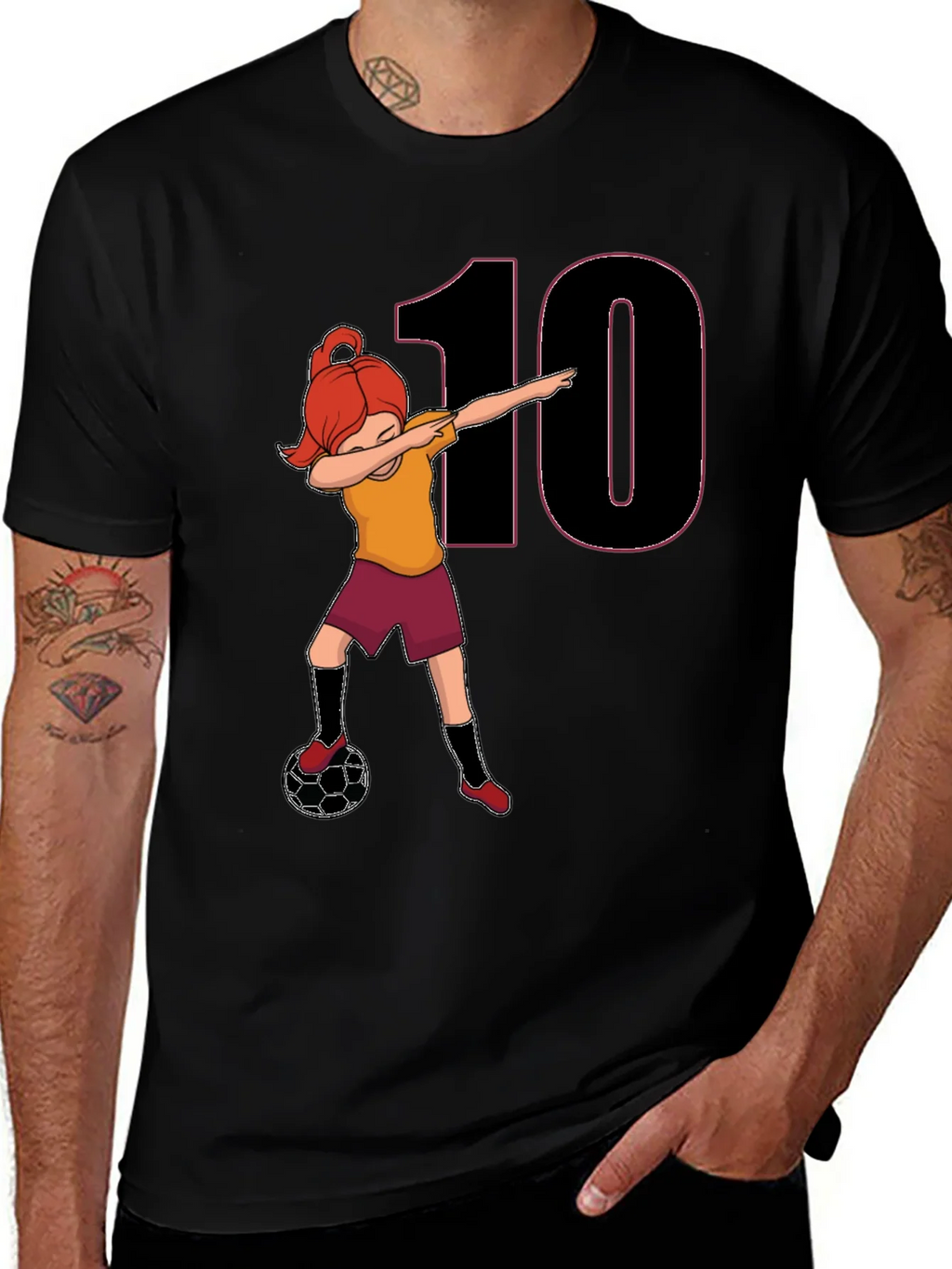 Girl Soccer Dabbing T-Shirt - Number 10 product image 1