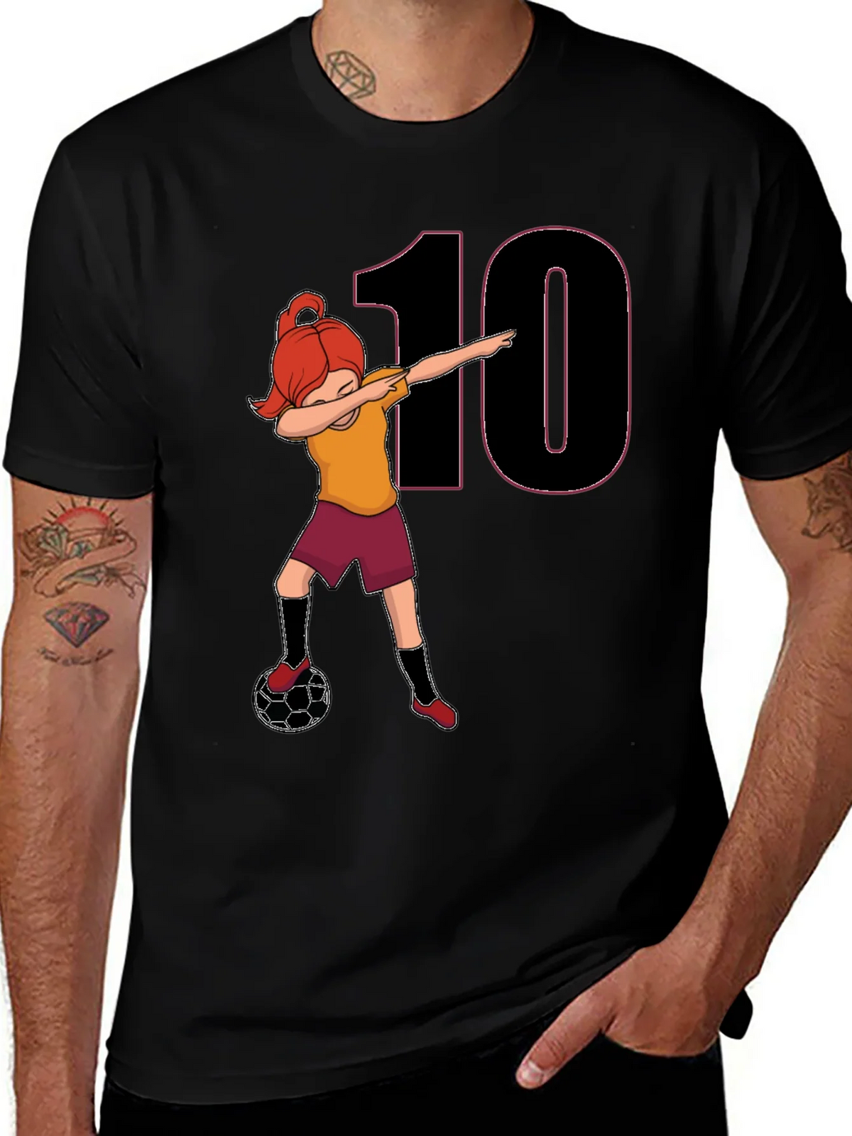 Girl Soccer Dabbing T-Shirt - Number 10 product image 1