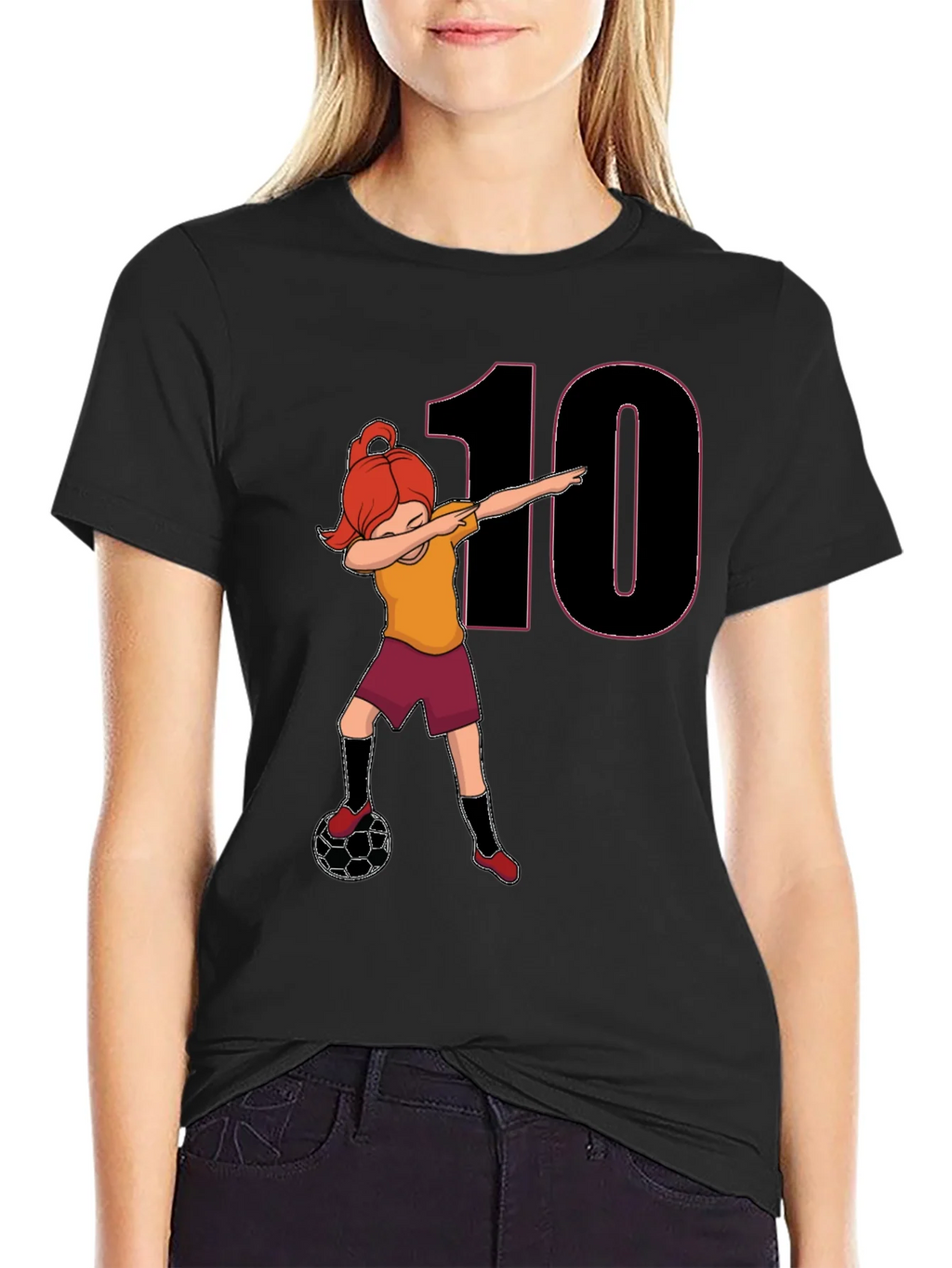 Girl Soccer Dabbing T-Shirt - Number 10 product image 2