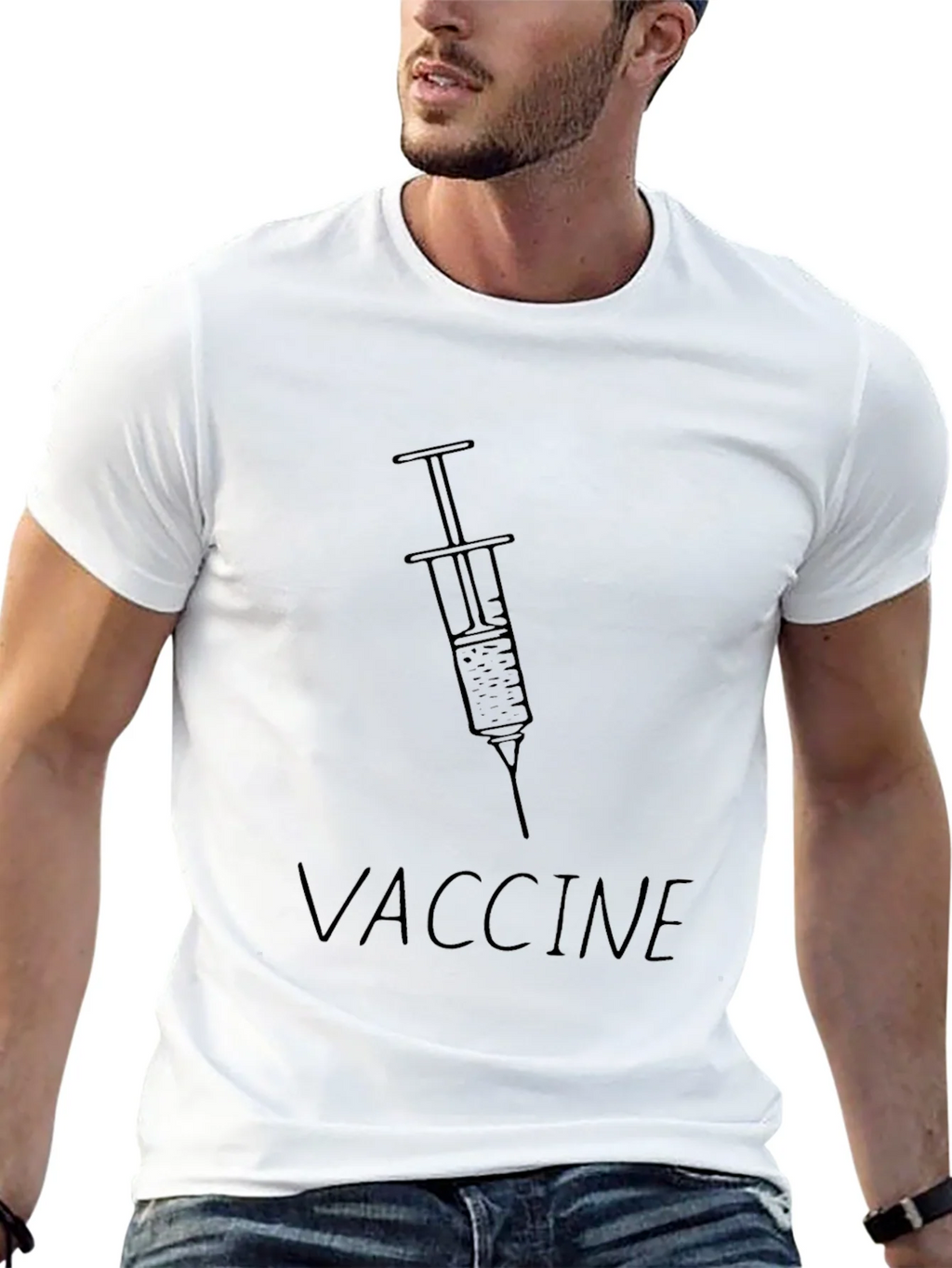 Vaccine Syringe Graphic Tee - Black Unisex T-Shirt product image 12