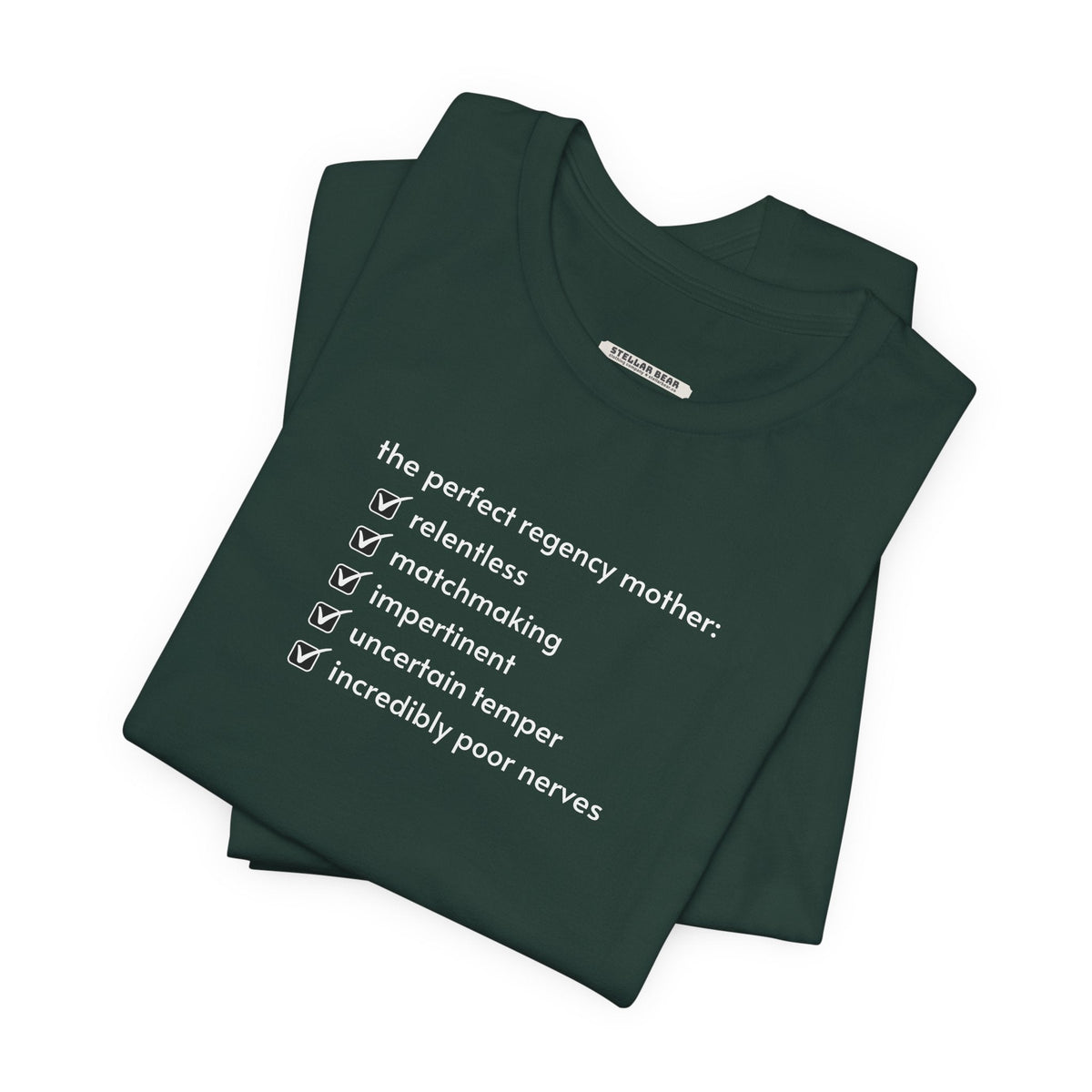 The Perfect Regency Mother Checklist T-Shirt (Jane Austen) product image 4