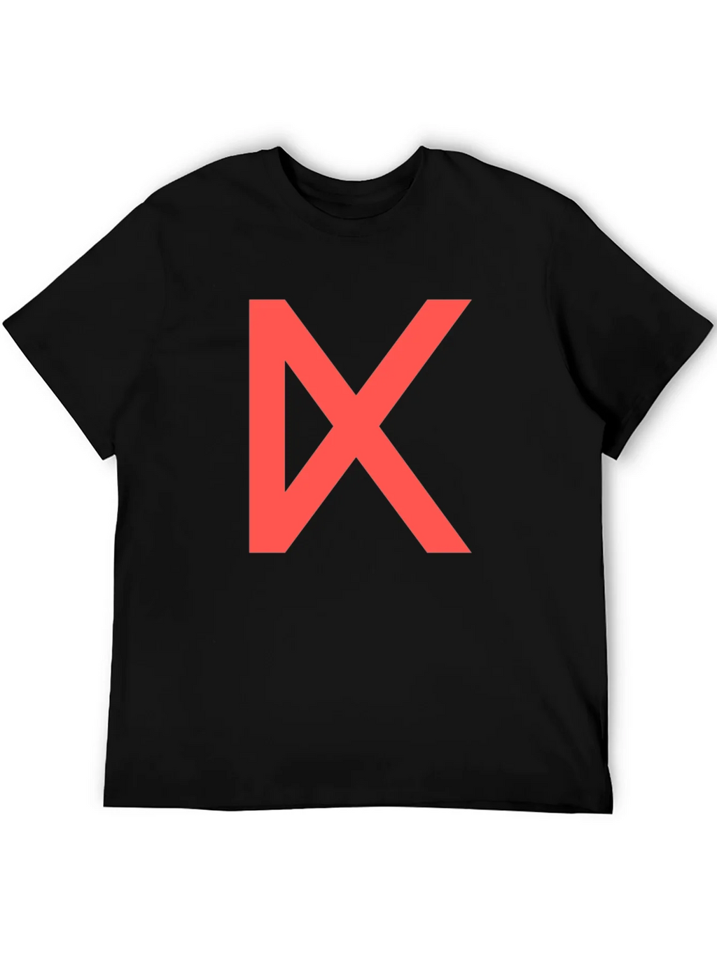 Bold Red Geometric Graphic Print Black T-Shirt product image 5