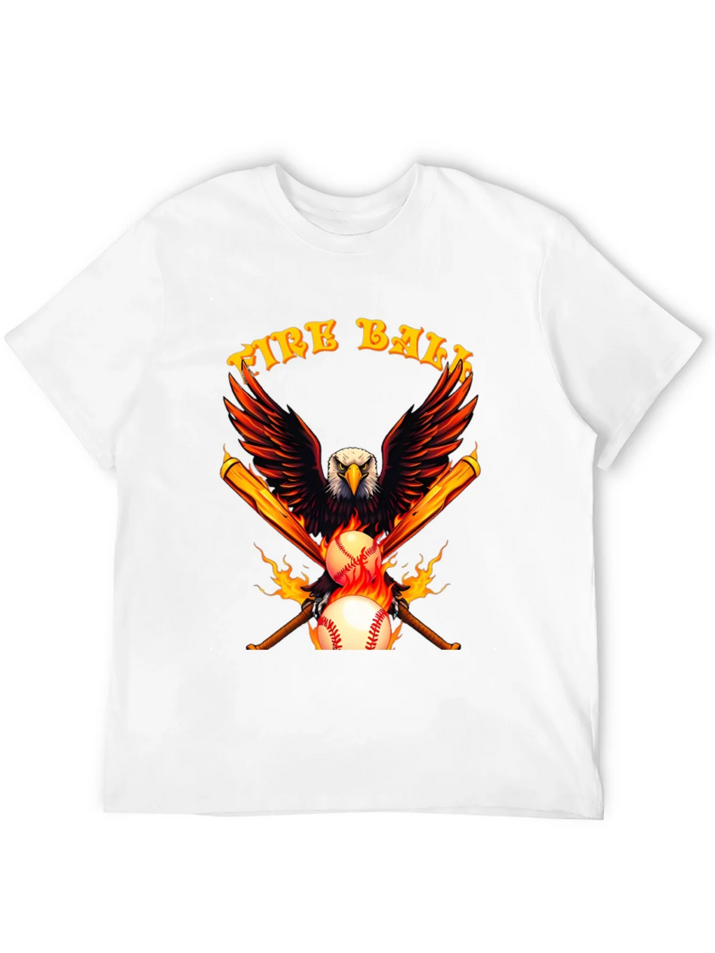 Fire Ball Eagle Baseball Bats T-Shirt product image 3
