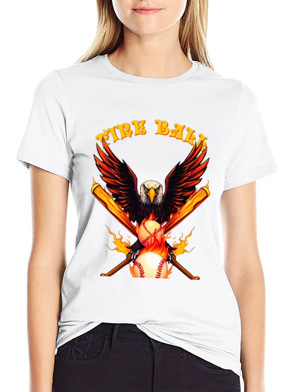 Fire Ball Eagle Baseball Bats T-Shirt product image 2