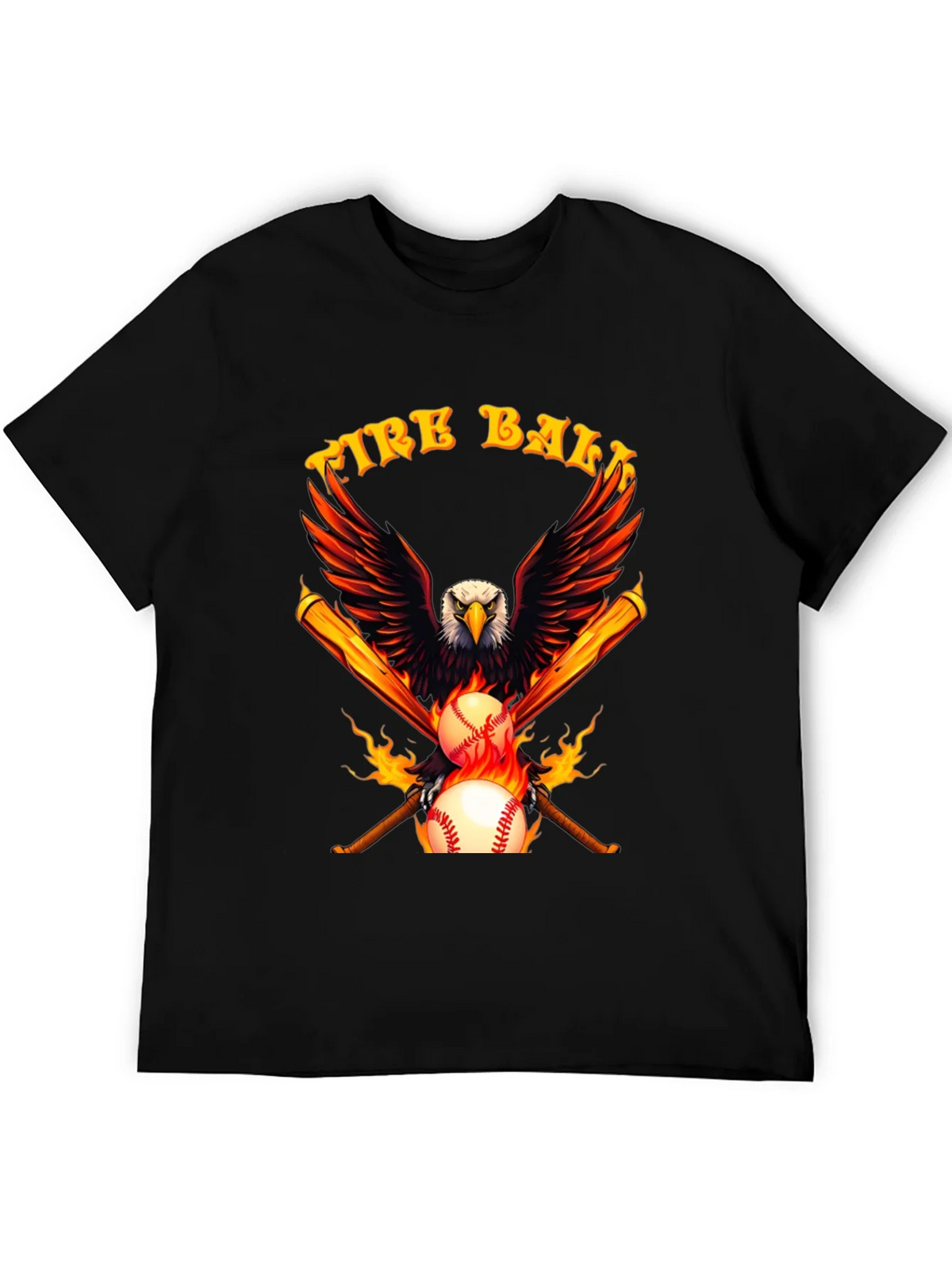 Fire Ball Eagle Baseball Bats T-Shirt product image 1