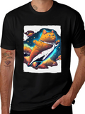 Space Cat T-Shirt - Black Unique Design product image 1