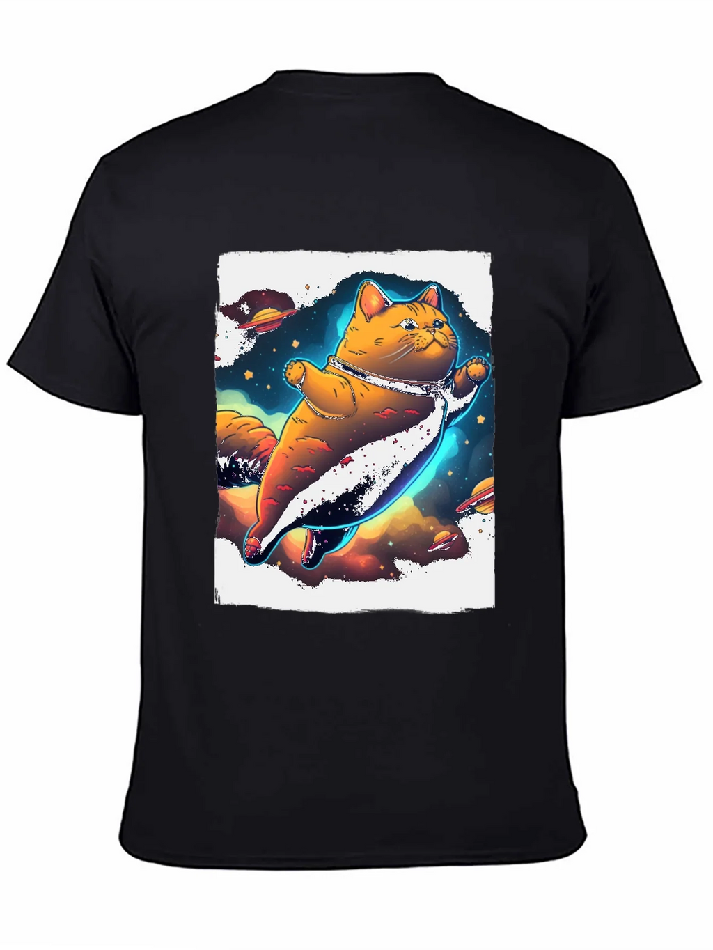 Space Cat T-Shirt - Black Unique Design product image 3