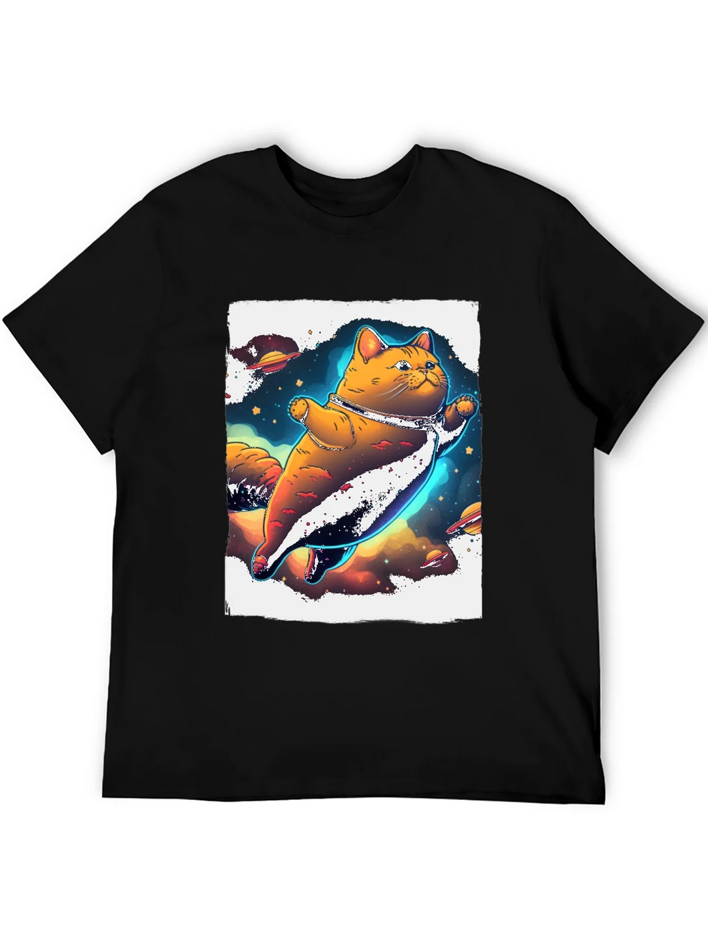 Space Cat T-Shirt - Black Unique Design product image 4