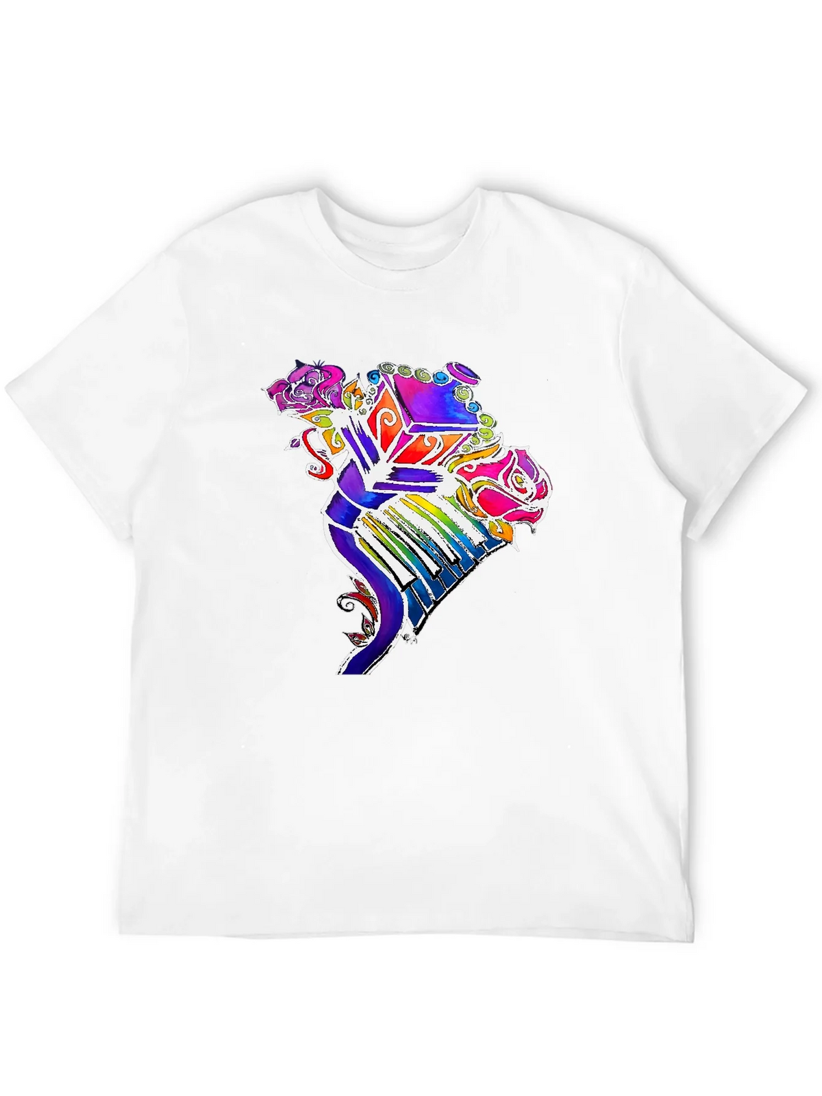 Floral Piano T-Shirt - Colorful Music Tee product image 4