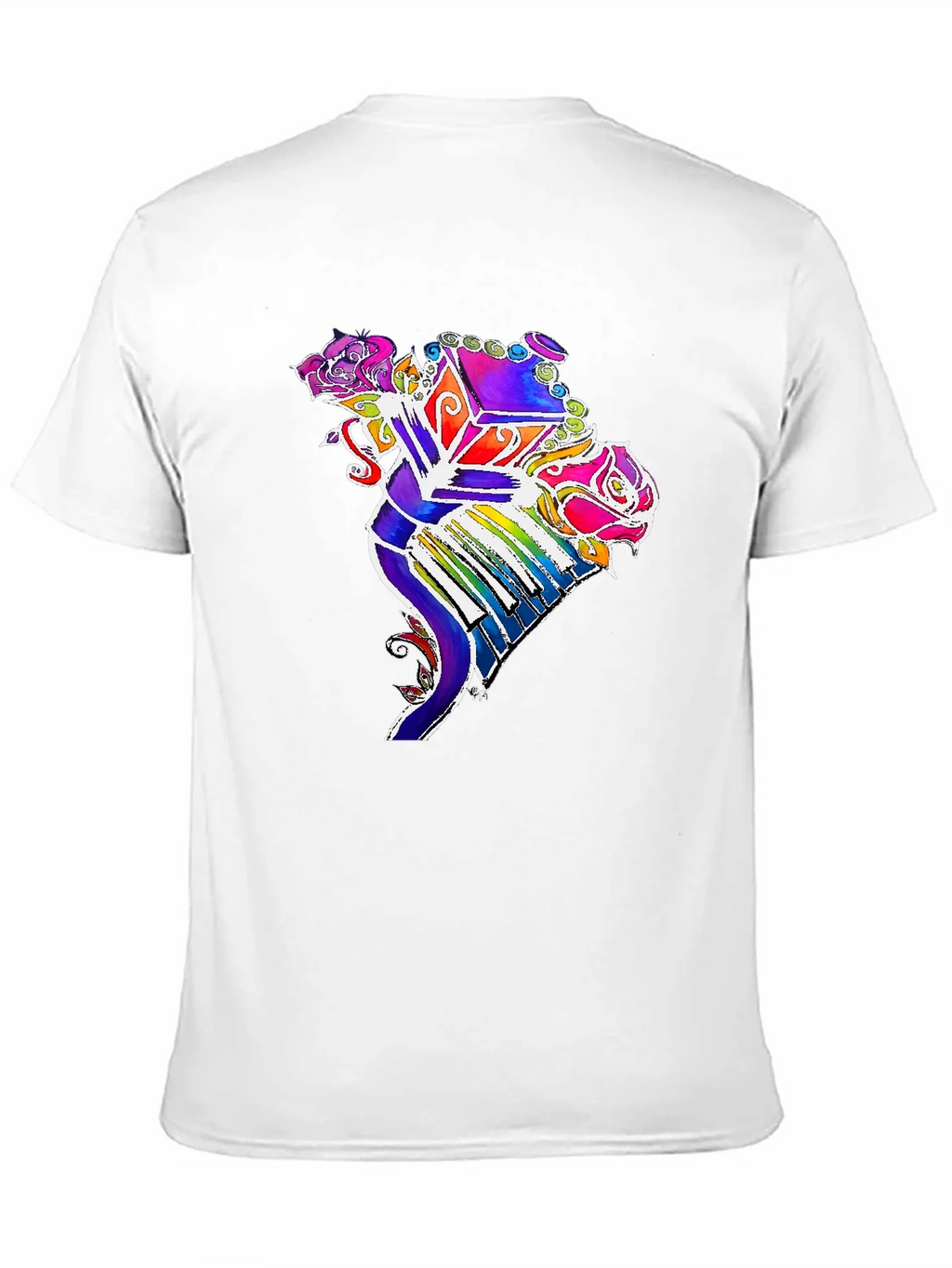 Floral Piano T-Shirt - Colorful Music Tee product image 3