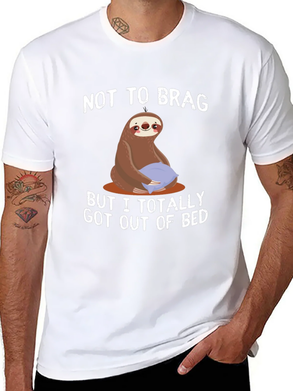 Funny Sloth T-Shirt: Not to Brag Got Out of Bed product image 7