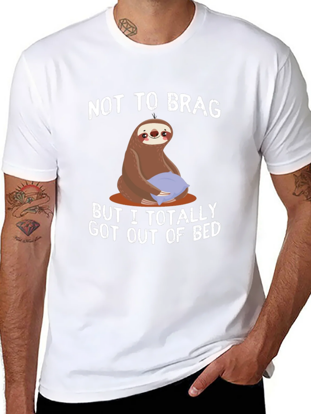 Funny Sloth T-Shirt: Not to Brag Got Out of Bed product image 7