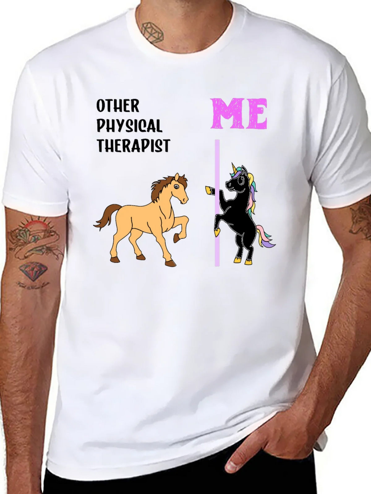 Funny Physical Therapist T-Shirt Horse & Unicorn product image 4