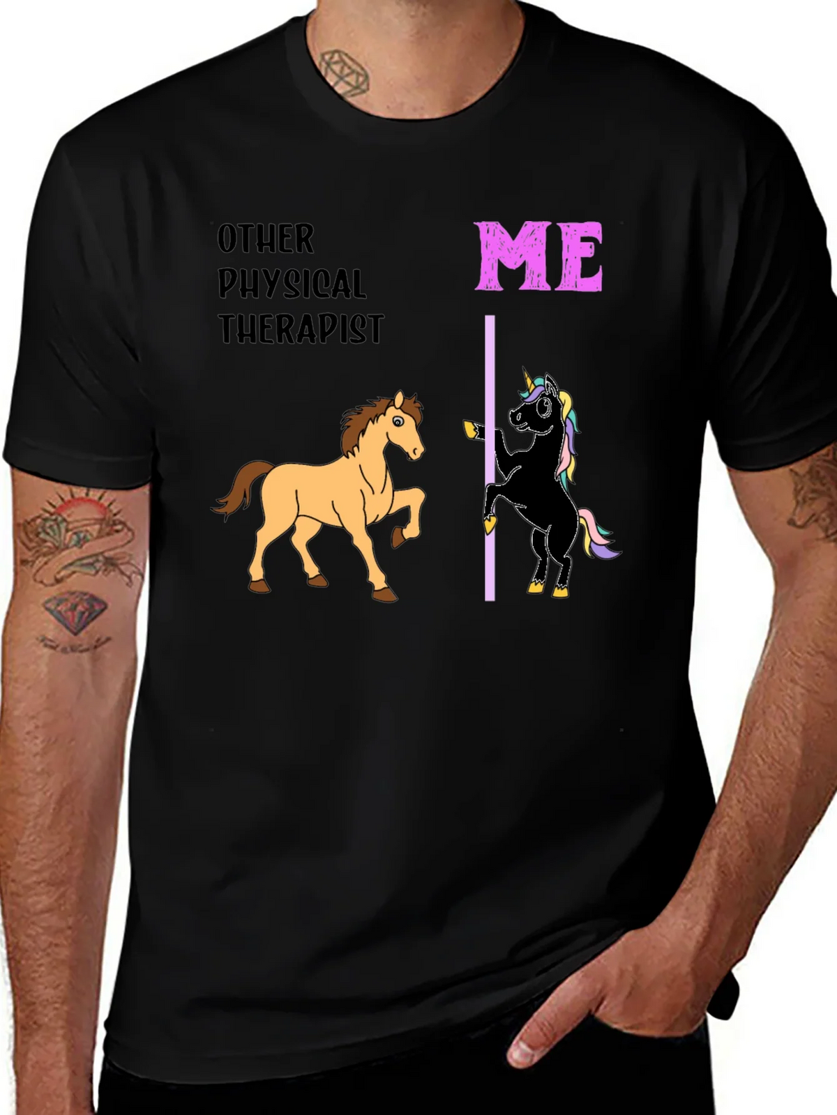 Funny Physical Therapist T-Shirt Horse & Unicorn product image 1
