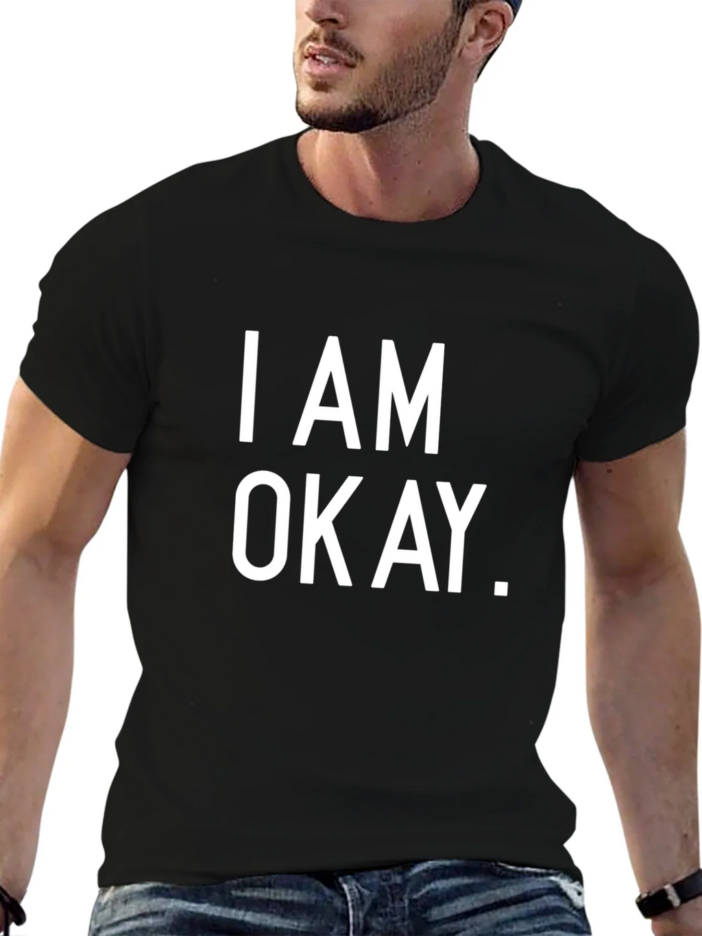 I AM OKAY. Black T-Shirt product image 4