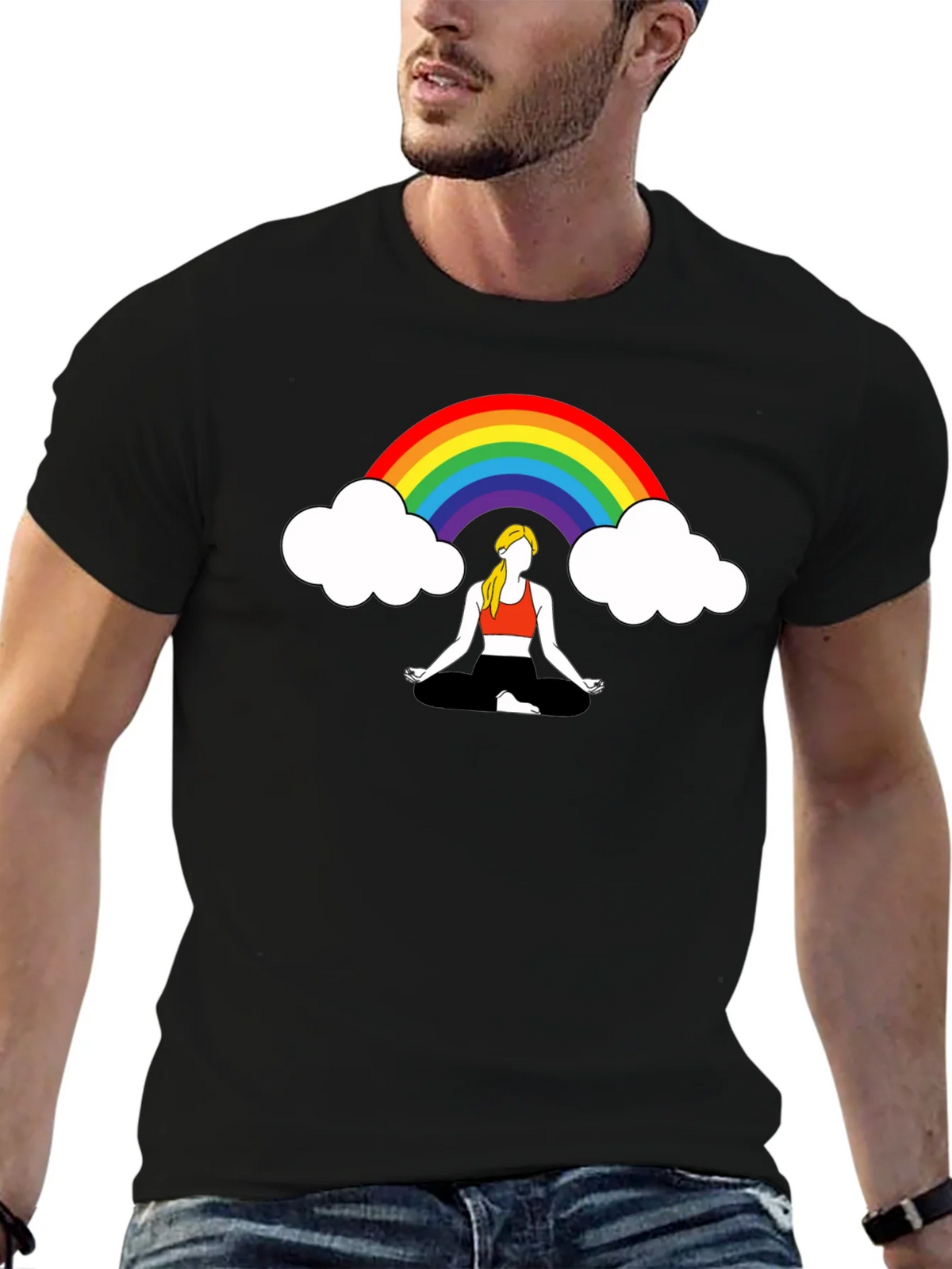 Rainbow Meditation Graphic Tee product image 6