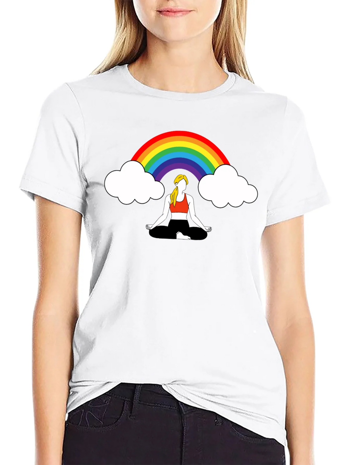 Rainbow Meditation Graphic Tee product image 8