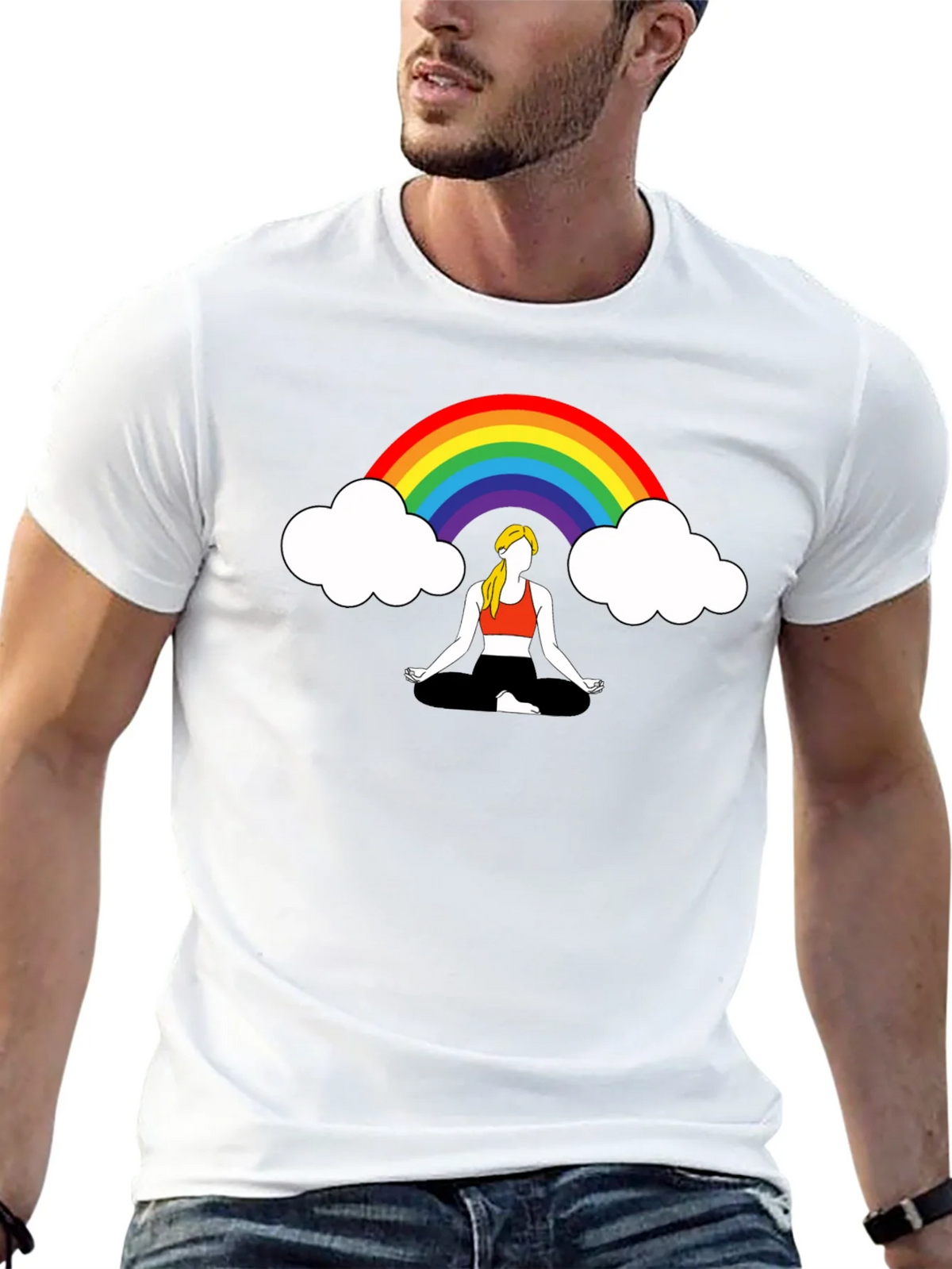 Rainbow Meditation Graphic Tee product image 12