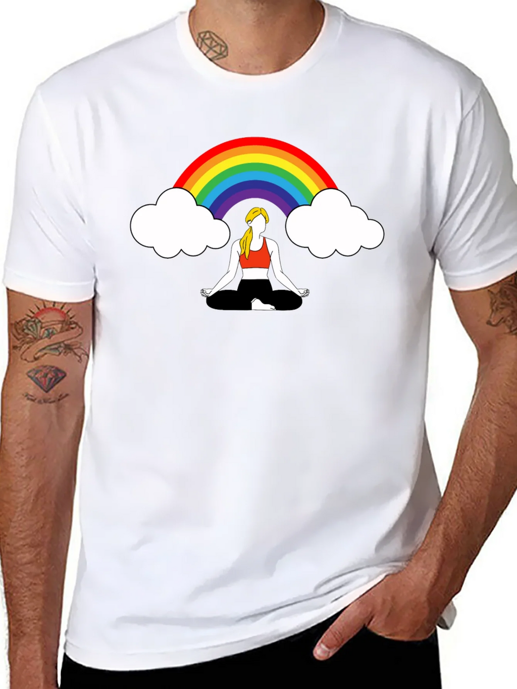 Rainbow Meditation Graphic Tee product image 7