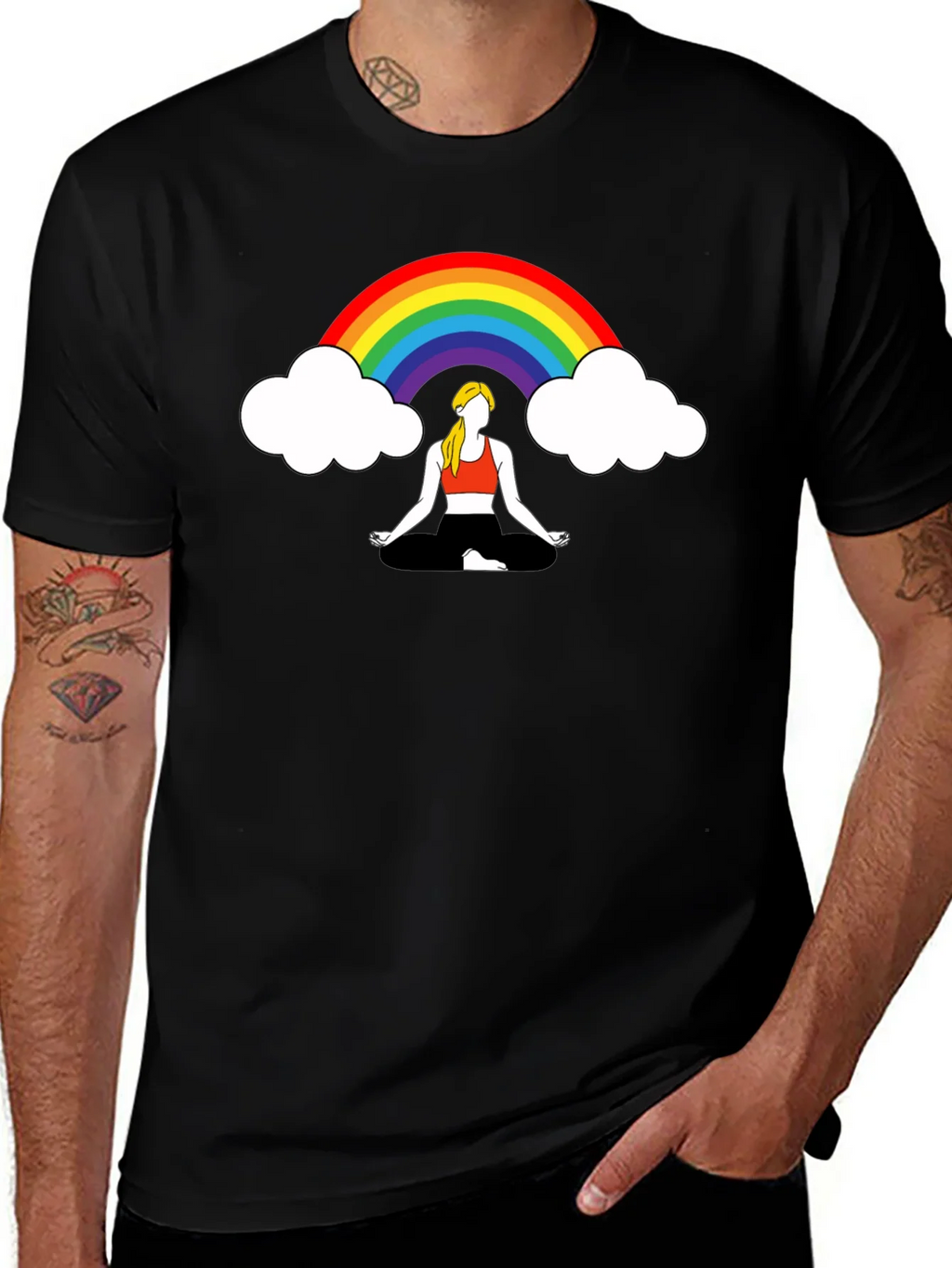 Rainbow Meditation Graphic Tee product image 1