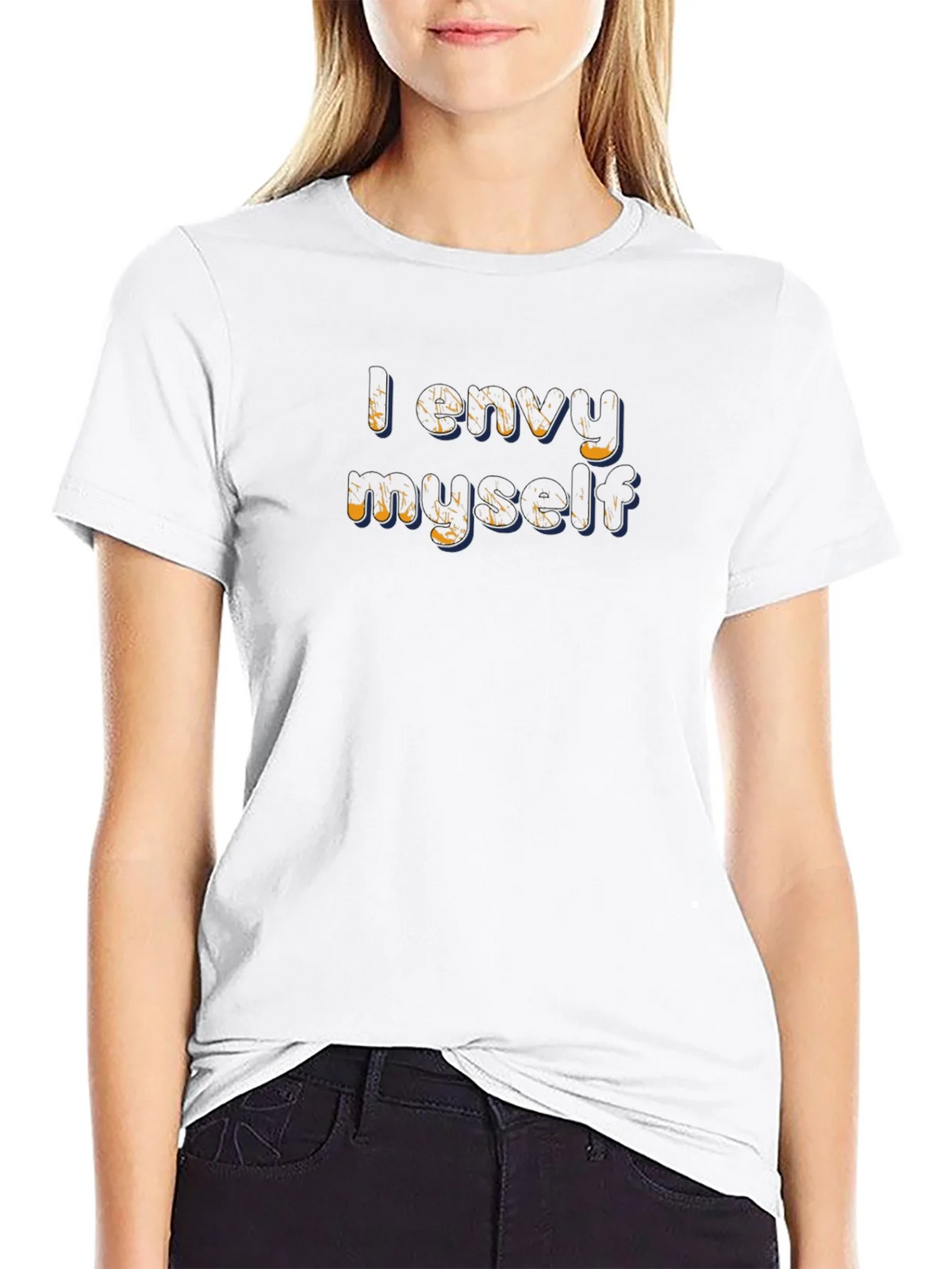 I Envy Myself Graphic Print Black T-Shirt product image 2