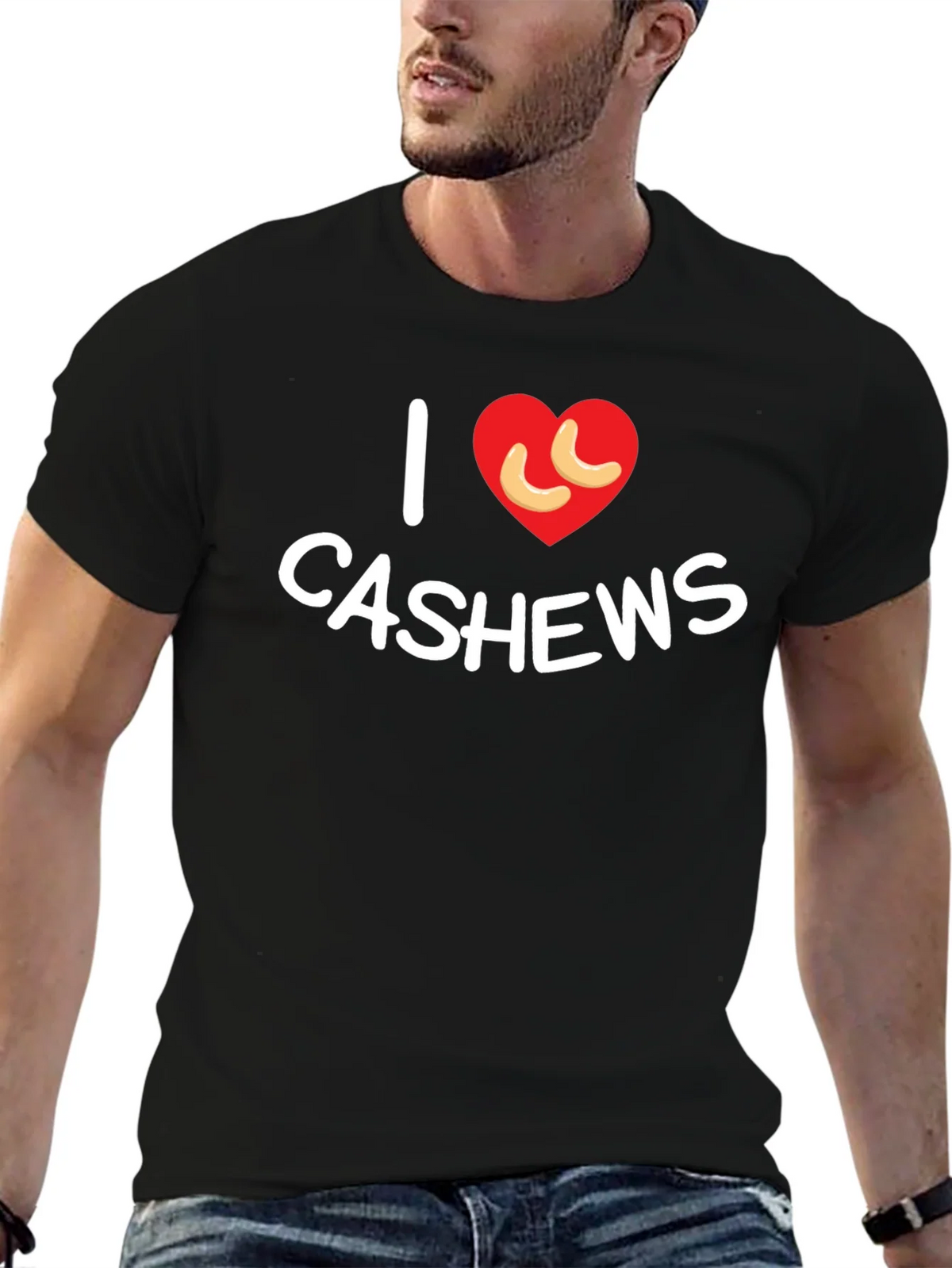 I Heart Cashews Black T-Shirt - Nut Lover Tee product image 5