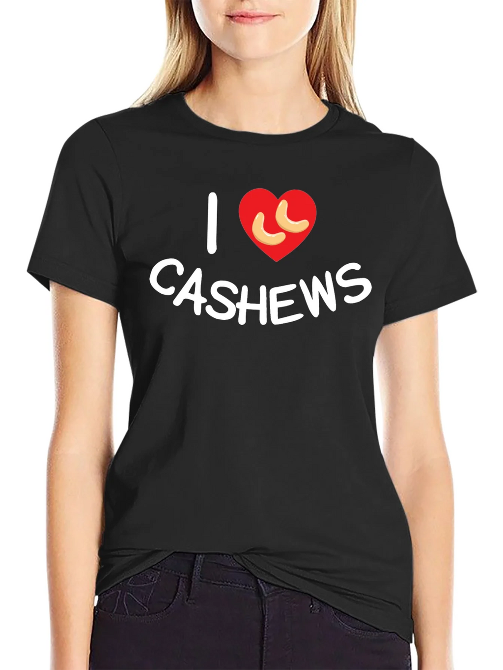 I Heart Cashews Black T-Shirt - Nut Lover Tee product image 2