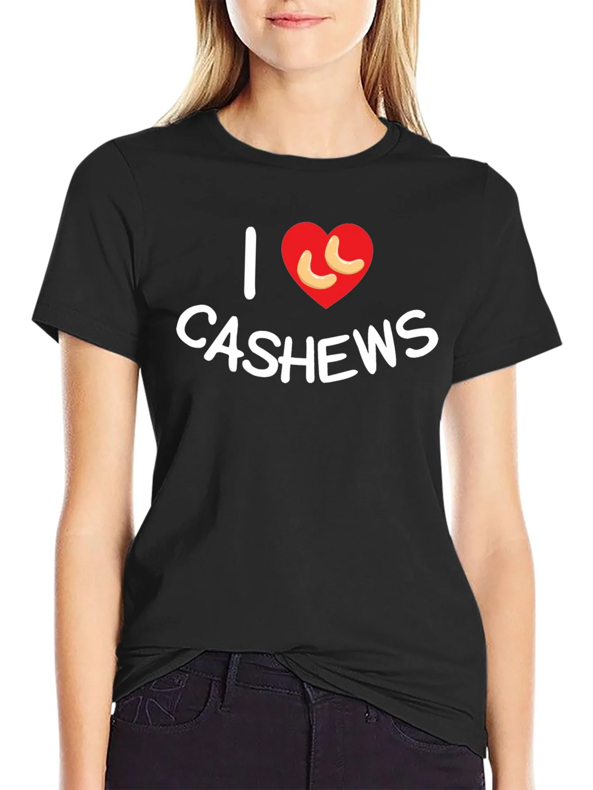 I Heart Cashews Black T-Shirt - Nut Lover Tee product image 2