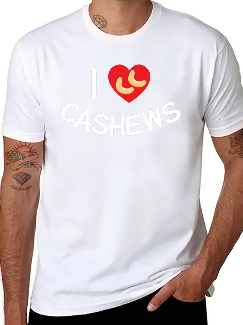 I Heart Cashews Black T-Shirt - Nut Lover Tee product image 6