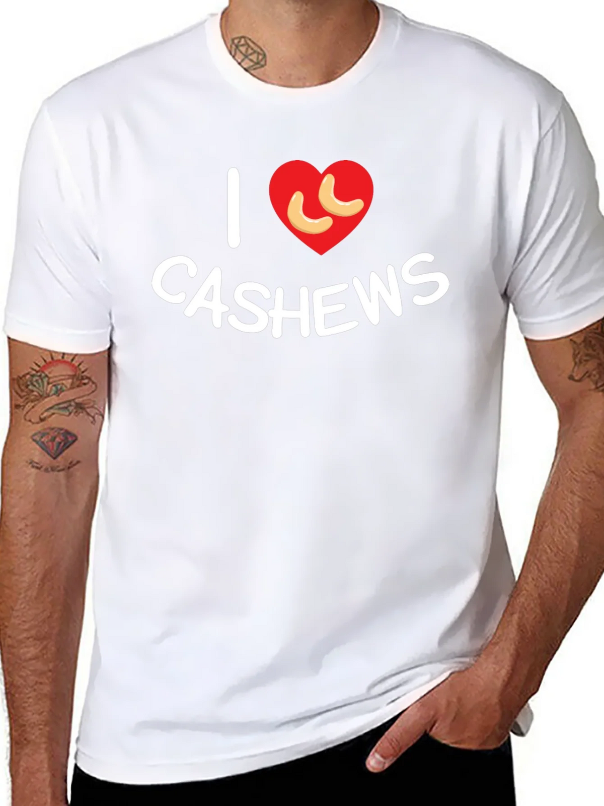 I Heart Cashews Black T-Shirt - Nut Lover Tee product image 6
