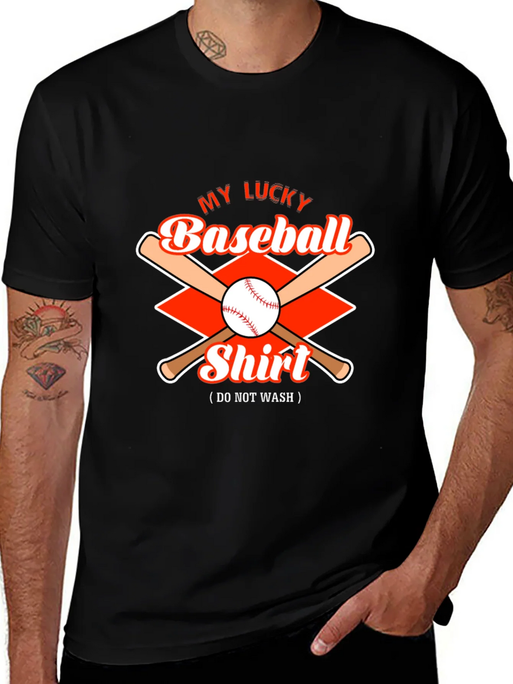 Lucky Baseball Shirt - Mens Black Graphic Tee product image 1