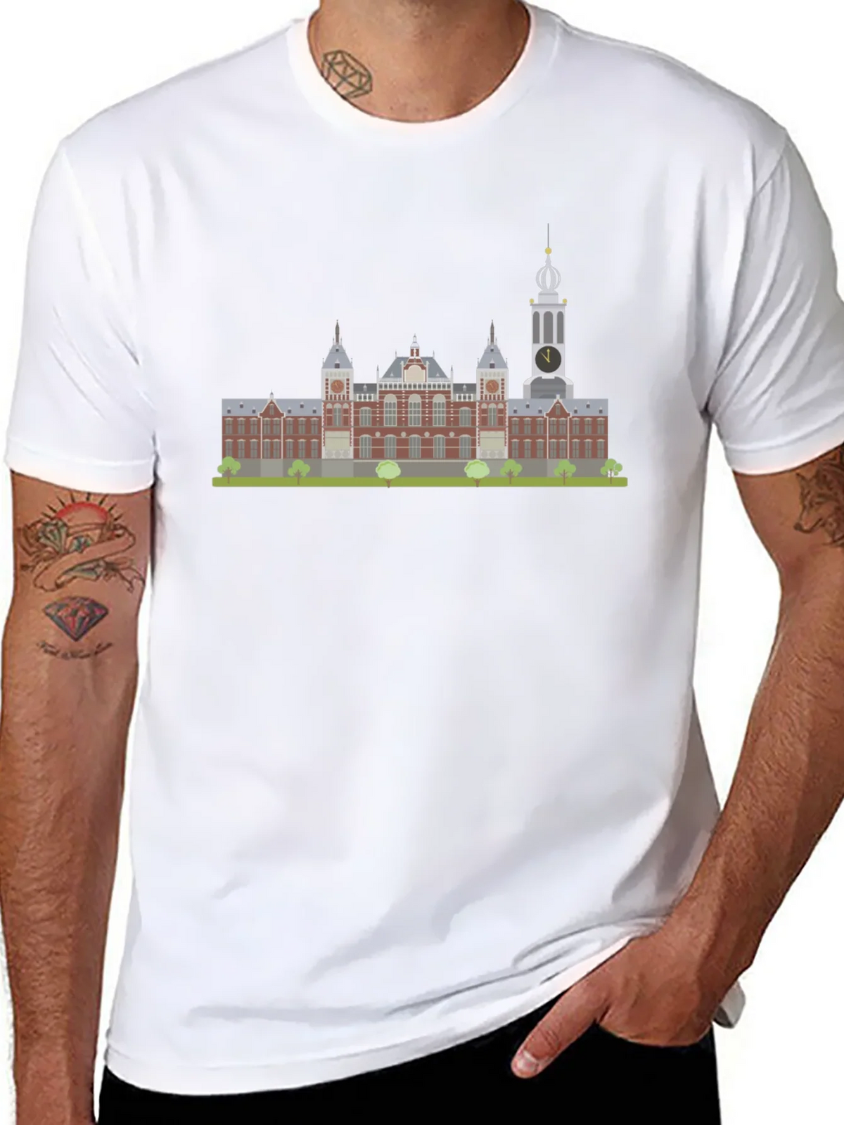 Amsterdam Building Graphic Tee - Black product image 7