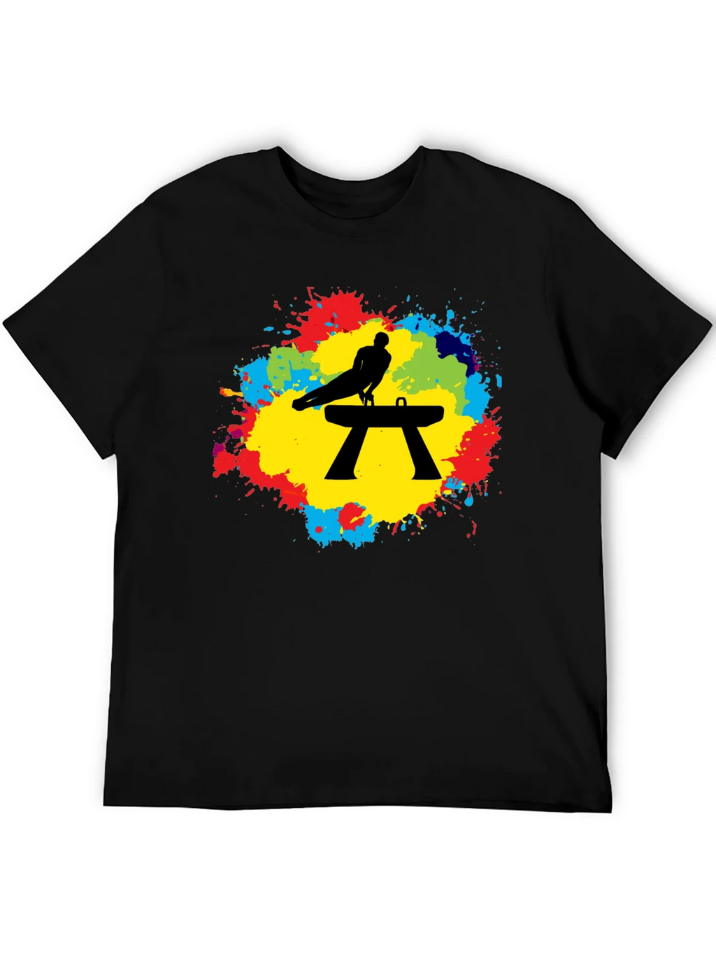 Gymnast Pommel Horse T-Shirt - Colorful Splash Design product image 5