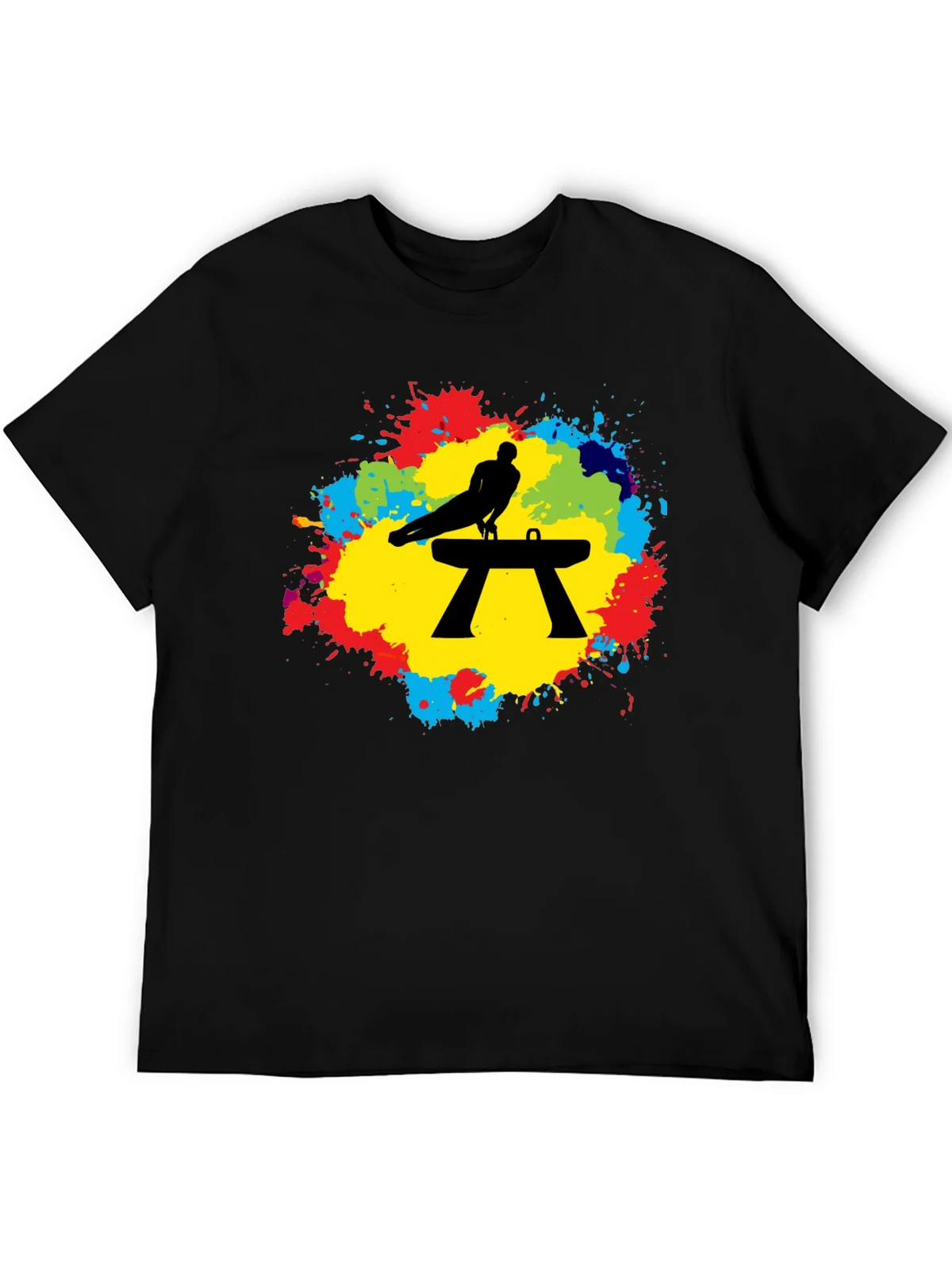 Gymnast Pommel Horse T-Shirt - Colorful Splash Design product image 5