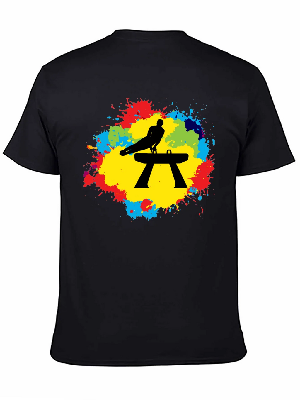 Gymnast Pommel Horse T-Shirt - Colorful Splash Design product image 4