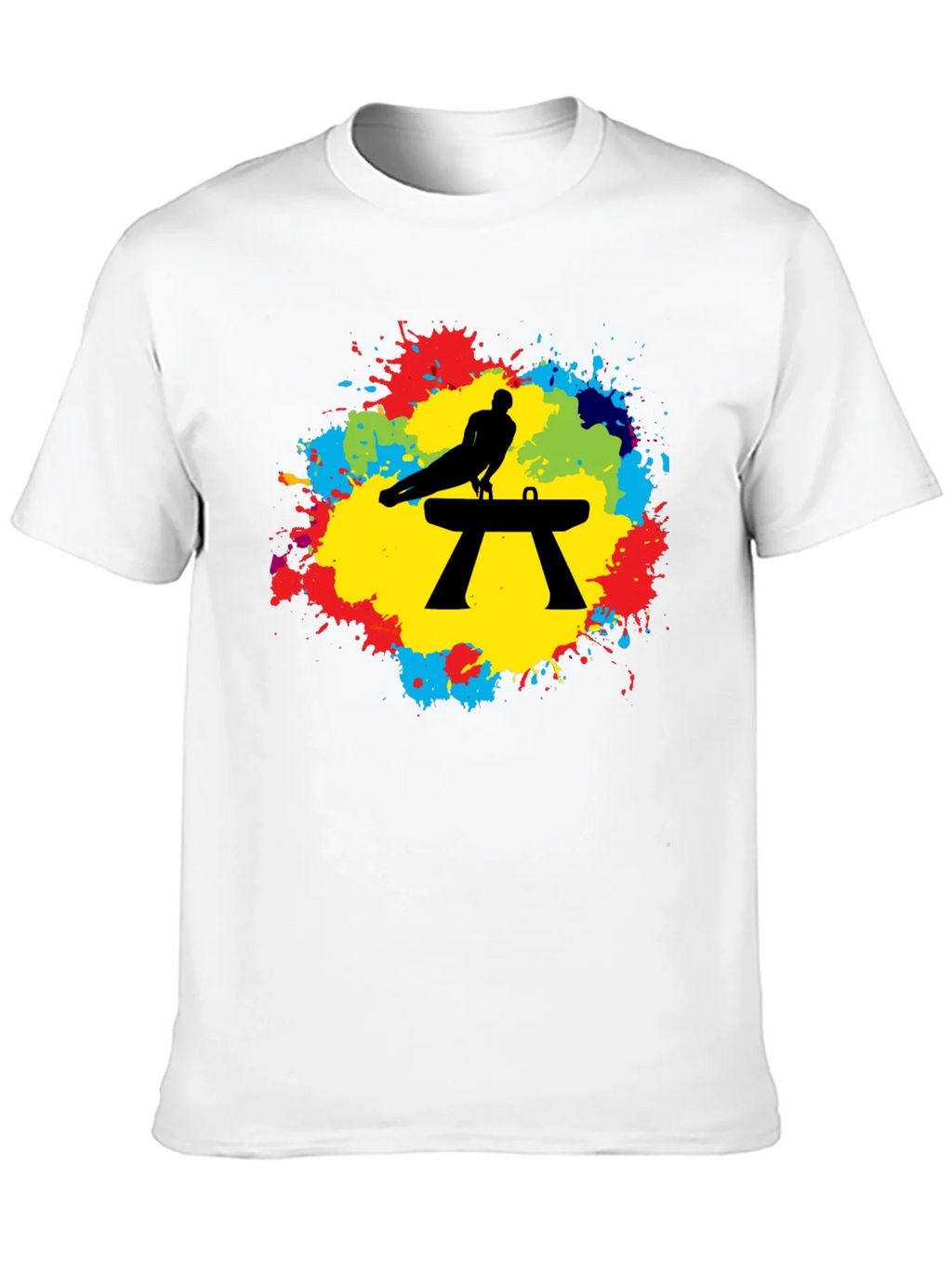 Gymnast Pommel Horse T-Shirt - Colorful Splash Design product image 9
