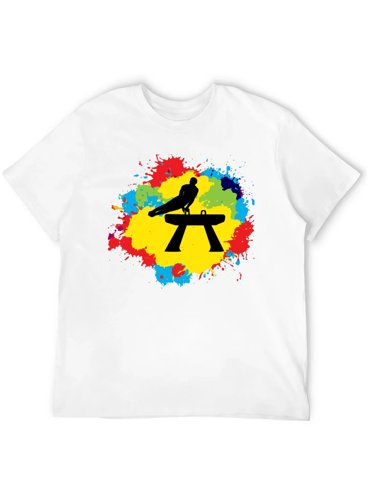 Gymnast Pommel Horse T-Shirt - Colorful Splash Design product image 11