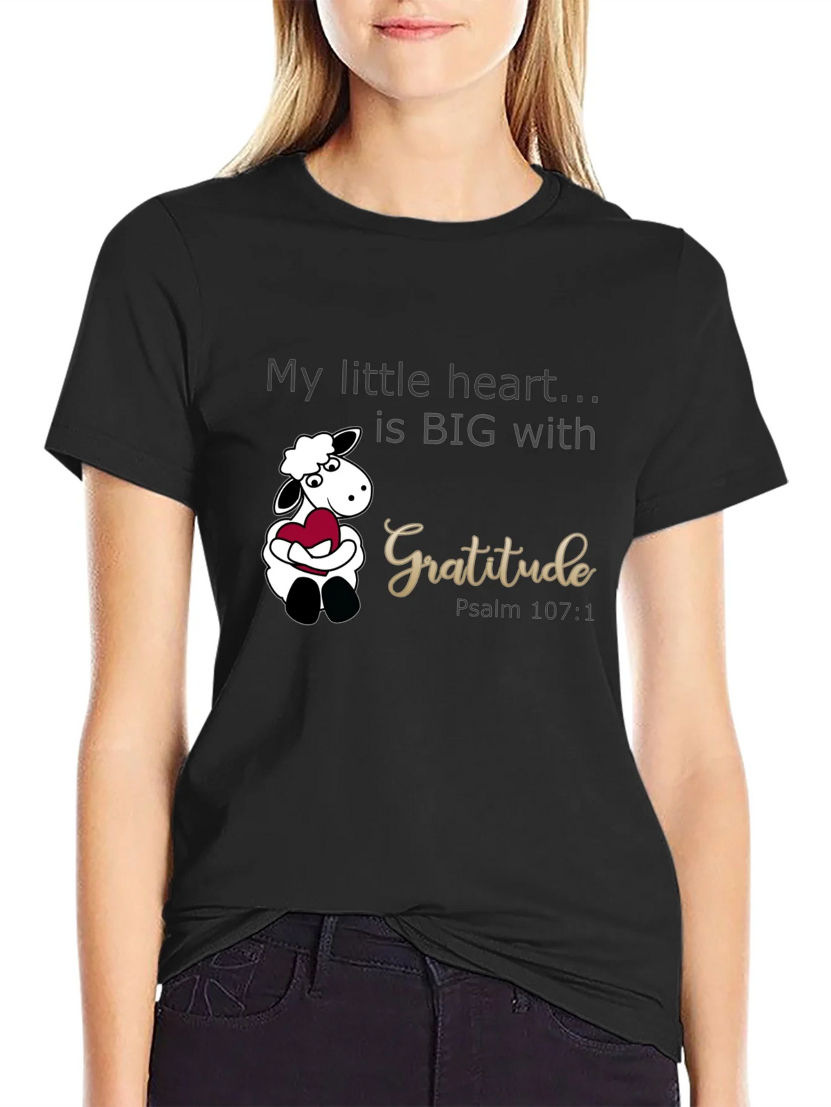Gratitude Heart Sheep Graphic Tee product image 2