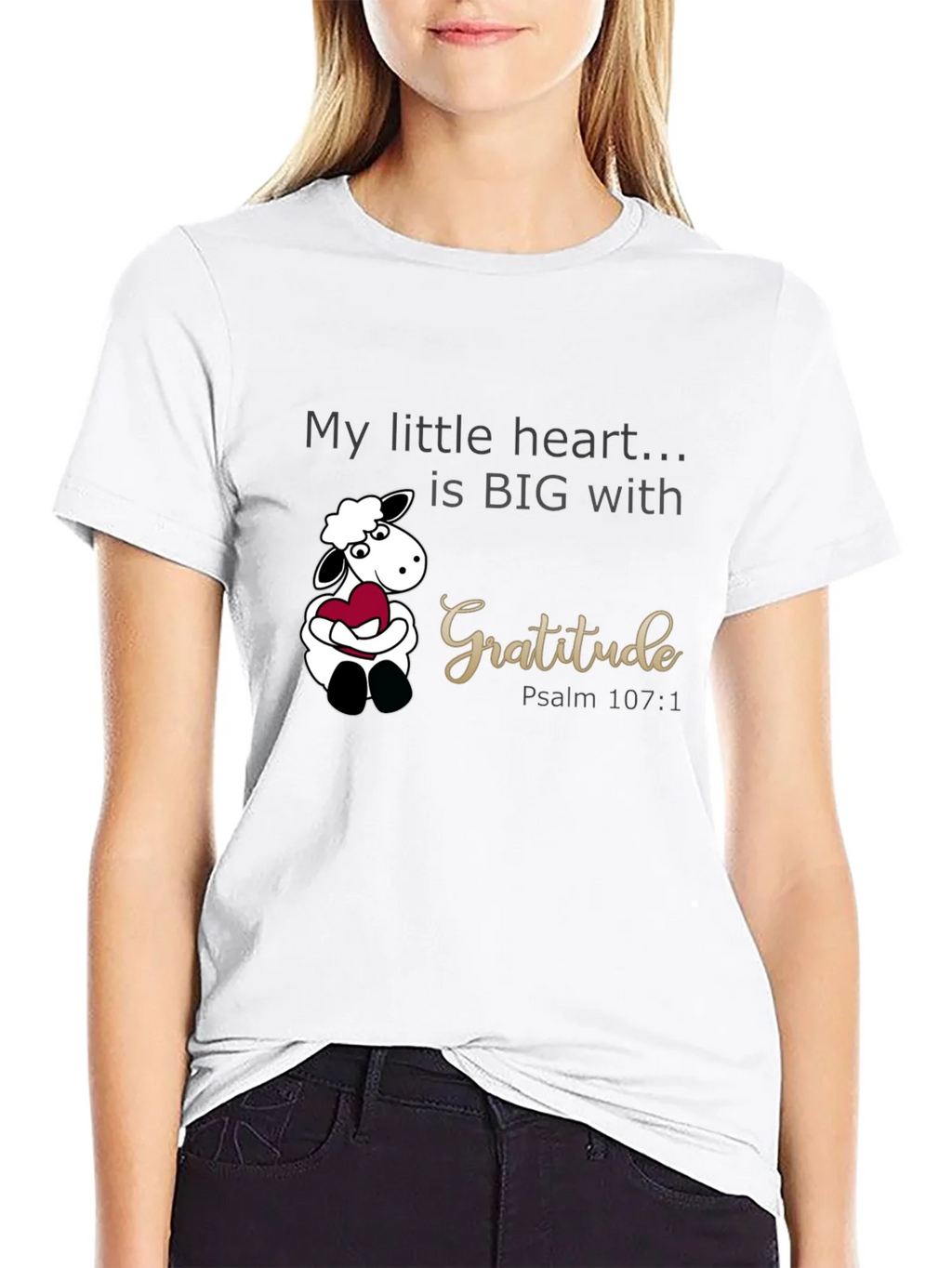 Gratitude Heart Sheep Graphic Tee product image 8