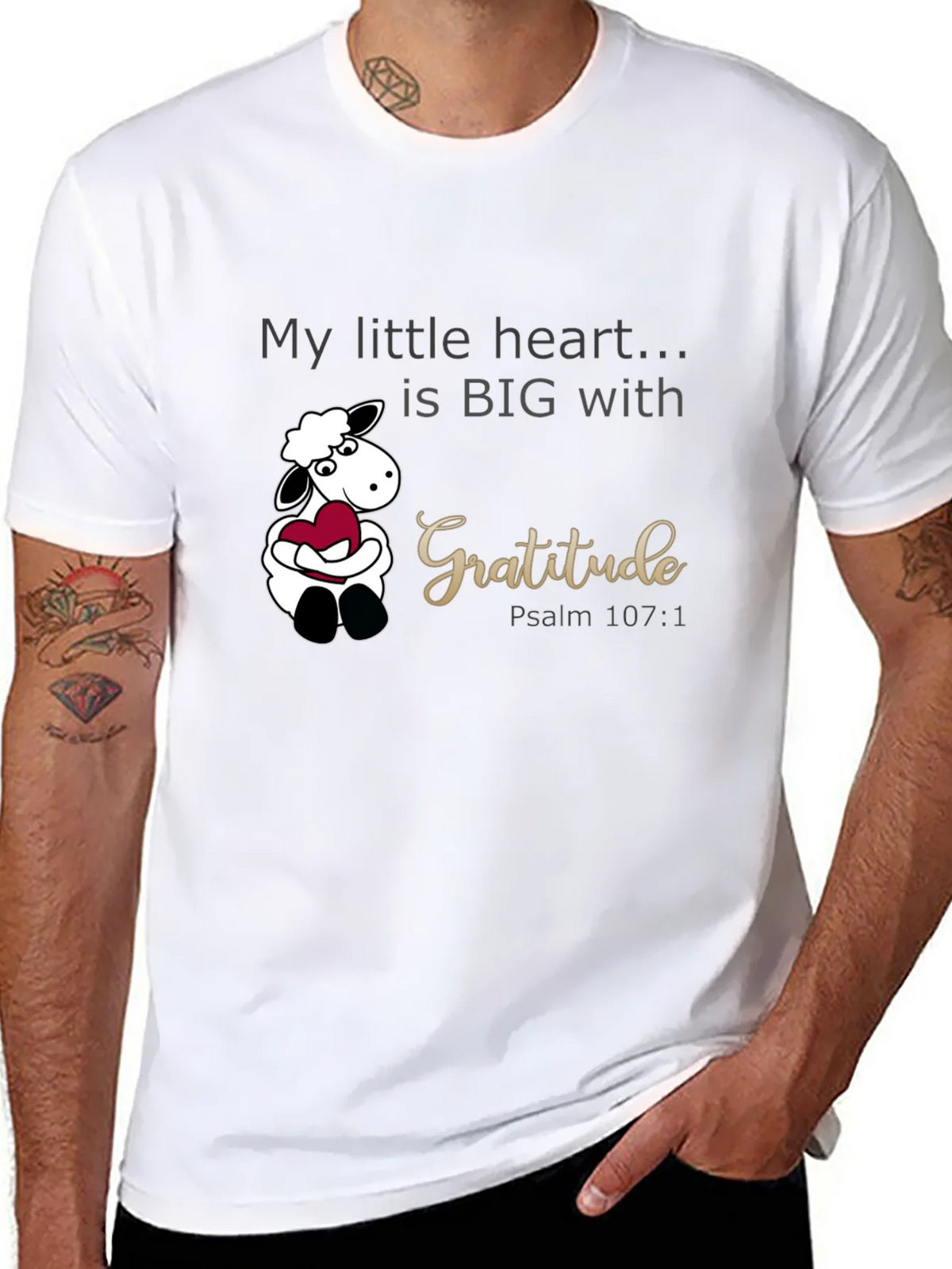 Gratitude Heart Sheep Graphic Tee product image 7