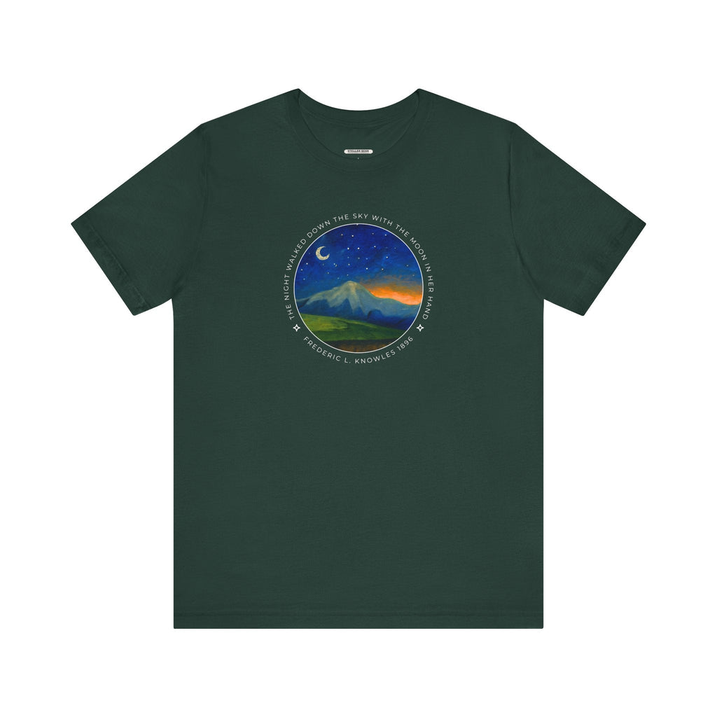 The Night Walked Down Sky Graphic Quote T-Shirt (Fredric L. product image 11