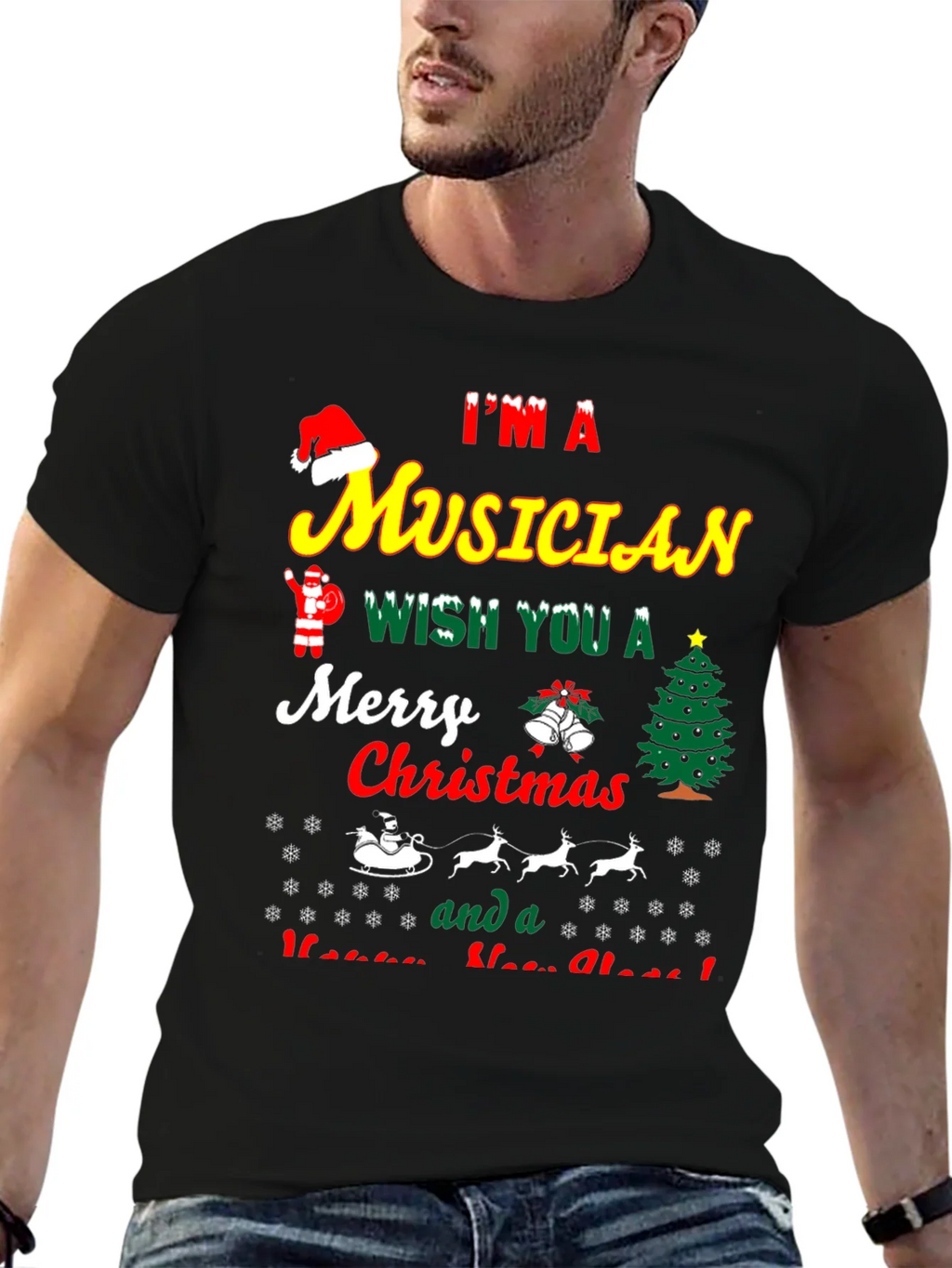 Im a Musician Merry Christmas T-Shirt product image 6