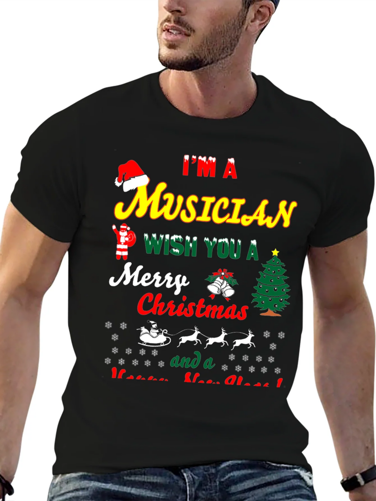 Im a Musician Merry Christmas T-Shirt product image 6