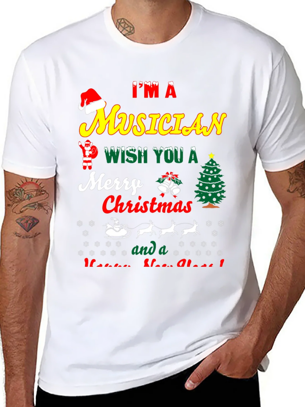 Im a Musician Merry Christmas T-Shirt product image 7