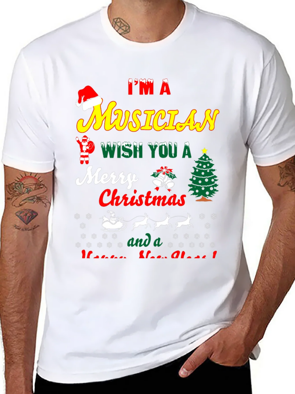 Im a Musician Merry Christmas T-Shirt product image 7