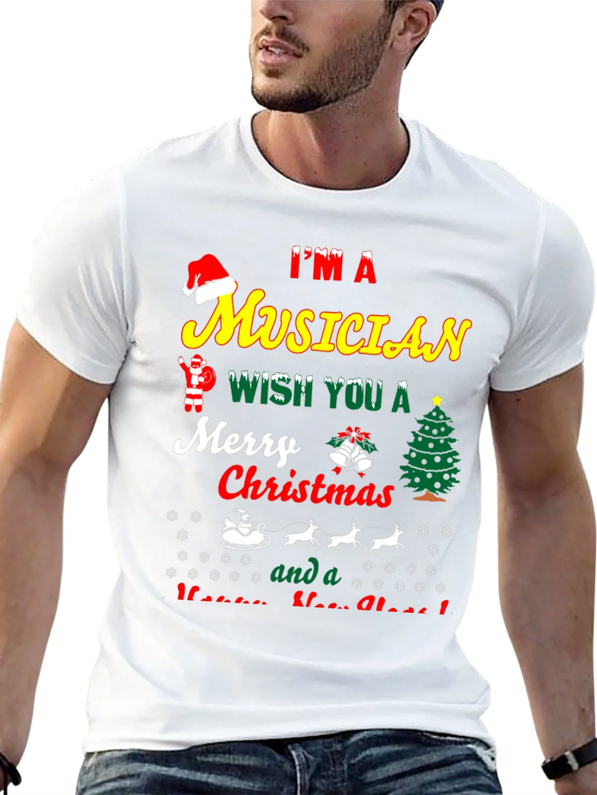 Im a Musician Merry Christmas T-Shirt product image 12